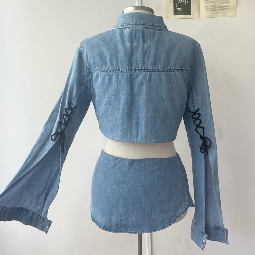 Denim top and skirt set - Picture 3 of 7